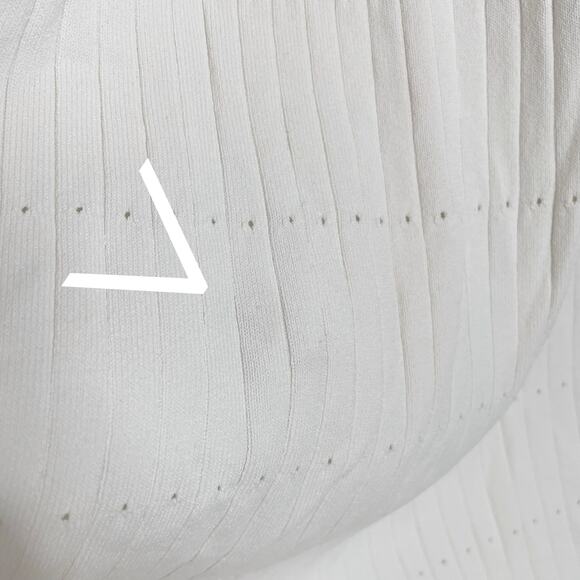 Sandro Alecia Dress Off-White Ribbed Maxi Denim Trim Short Sleeve Sz 36EU / 4 US - Picture 14 of 15